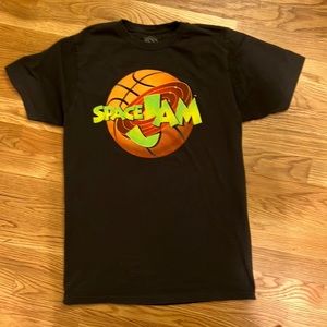 Vintage Space Jam mens black w/ orange logo medium t shirt original